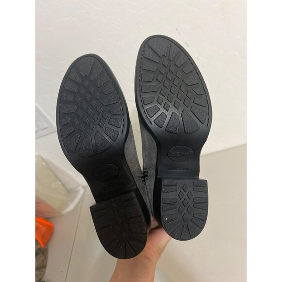 Born Cotto Women Boots New Sz 7.5M Grey Carbon Suede Leather Riding Boots - Picture 5 of 7